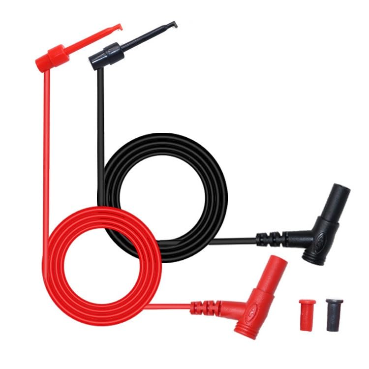 [Australia - AusPower] - Multimeter Test Leads Set, Red and Black, Silicone Insulated, Banana Plug to Alligator Clips 