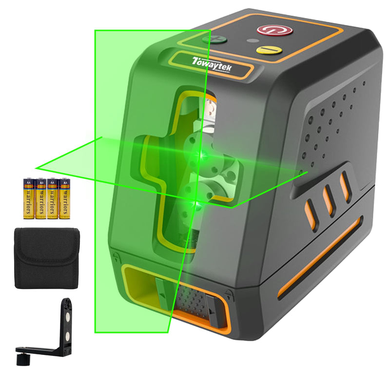 [Australia - AusPower] - Self-Leveling Cross Line Laser Level 100ft/30 meters Range,10-level Brightness adjustable,green beam Carrying Pouch Included,Level for Picture Hanging, DIY, Construction and Indoor Projects 