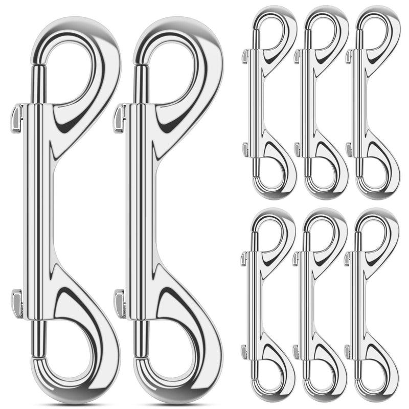 [Australia - AusPower] - ERKOON Extra Large 3.5 inch Double Ended Bolt Snaps Hooks 110lbs Load Capacity Zinc Alloy Buckles for Cats Dogs Horses Heavy Duty Trigger Snap for Water Bucket/Horse Feed/Hammocks/Key Chain 8 Pack 