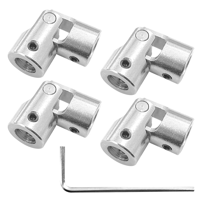 [Australia - AusPower] - 4 Pcs 8mm to 8mm Universal Joint Shaft Coupling Rotatable Metal Shaf Coupling Motor Connector Coupler with Screws and Wrench for RC Car Robot Crawler Boat 