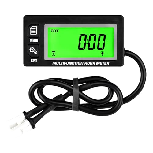 Multifunction Hour Meter, Record Total Hours & IP65 Waterproof Design for Lawn Mower Tractor Generator Compressor
