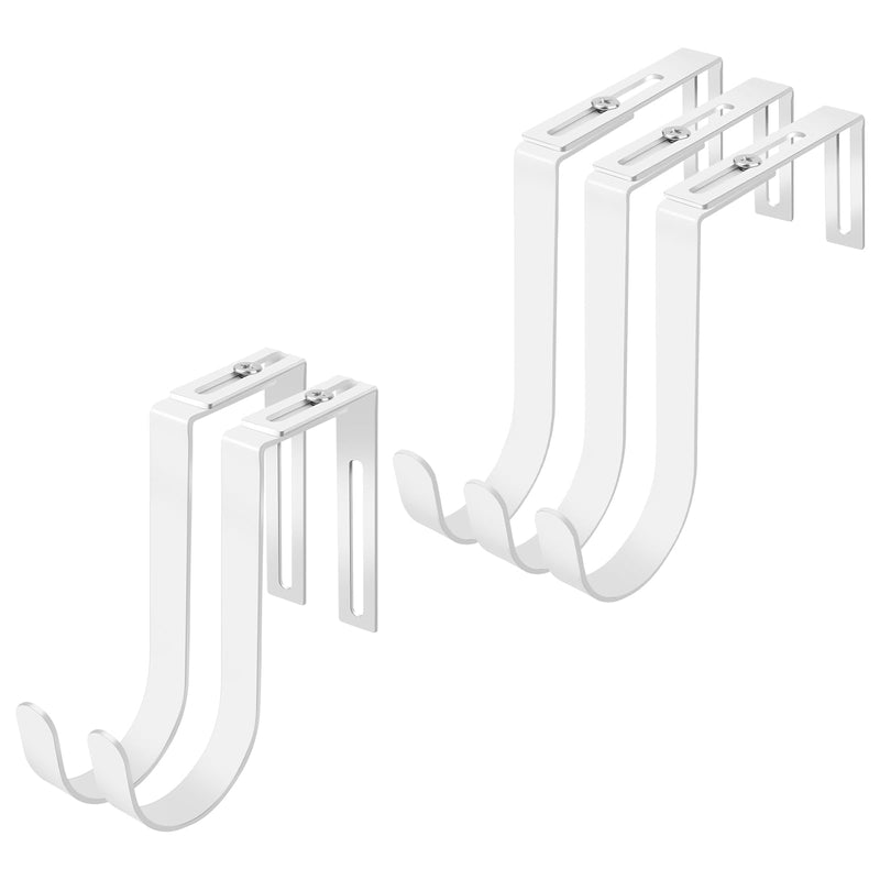 [Australia - AusPower] - Adjustable Cubicle Hooks, Over The Door Hooks, Premium Metal Cubicle Door Hangers, Fit 1 3/8" to 3 1/2" Panels Heavy Duty Holder for Clothes, Towels, Hats, White, 5 Pcs Large 5 Pack 