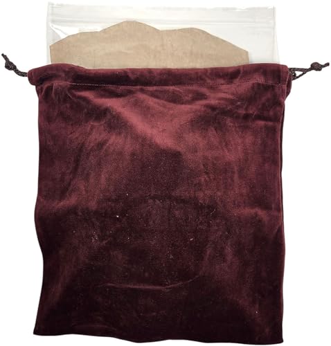 Burgundy Velvet Cremains Bag – X-Large (13” x 15”) – Designed for USE INSIDE THE URN – Includes Resealable Plastic Bag for Secure Containment of Ashes. Burgundy