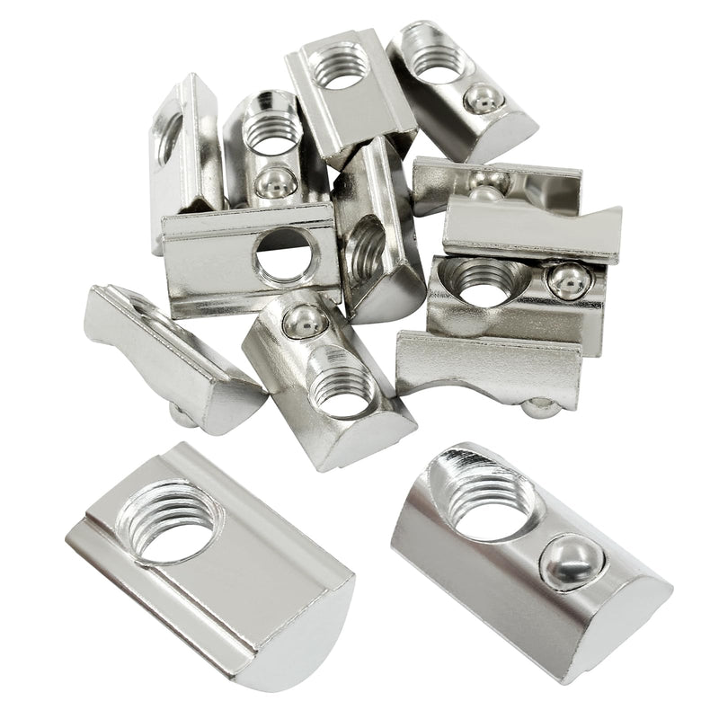 [Australia - AusPower] - Waziaqoc 12PCS 4040 Series M8 Half Round Roll in Spring T Nuts, T Slot Nut for t-Slot Aluminum Profile 