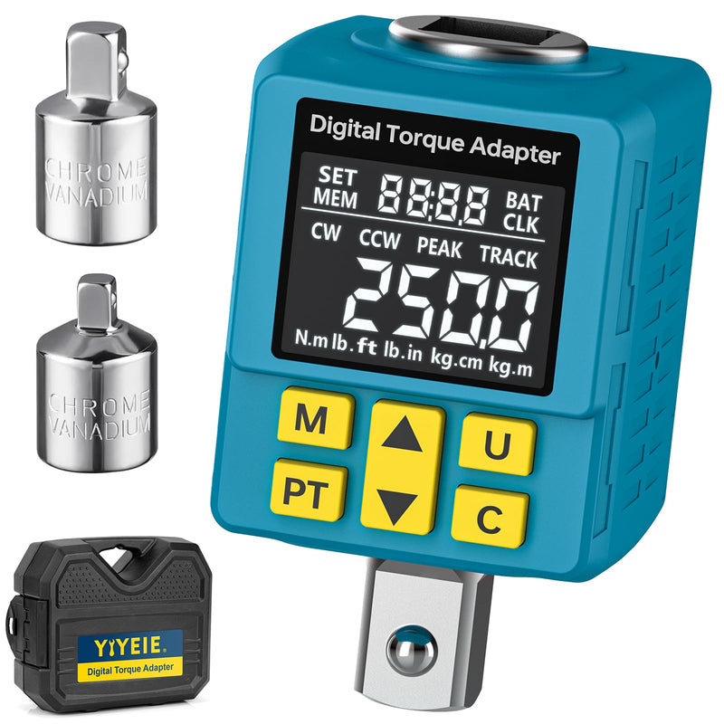 [Australia - AusPower] - Upgrade Digital Torque Adapter, (±1% Accuracy, 12.5-250Ft-lb), 1/2" Digital Torque Wrench Adapter for Car, Versatile Meter - Smart Alert | Peak/Track | Preset | Store/Delete, for Automotive(340N.m) 12.5-250Ft-lb/17-340 Nm 1/2-Inch 
