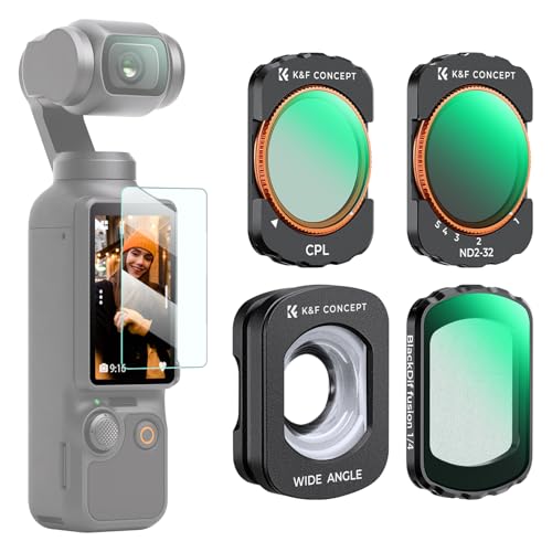 K&F CONCEPT Wide Angle Lens & Black Diffusion 1/4 & ND2-32 & CPL Filter Set Magnetic Effect & ND & CPL & Wide-Angle Lens
