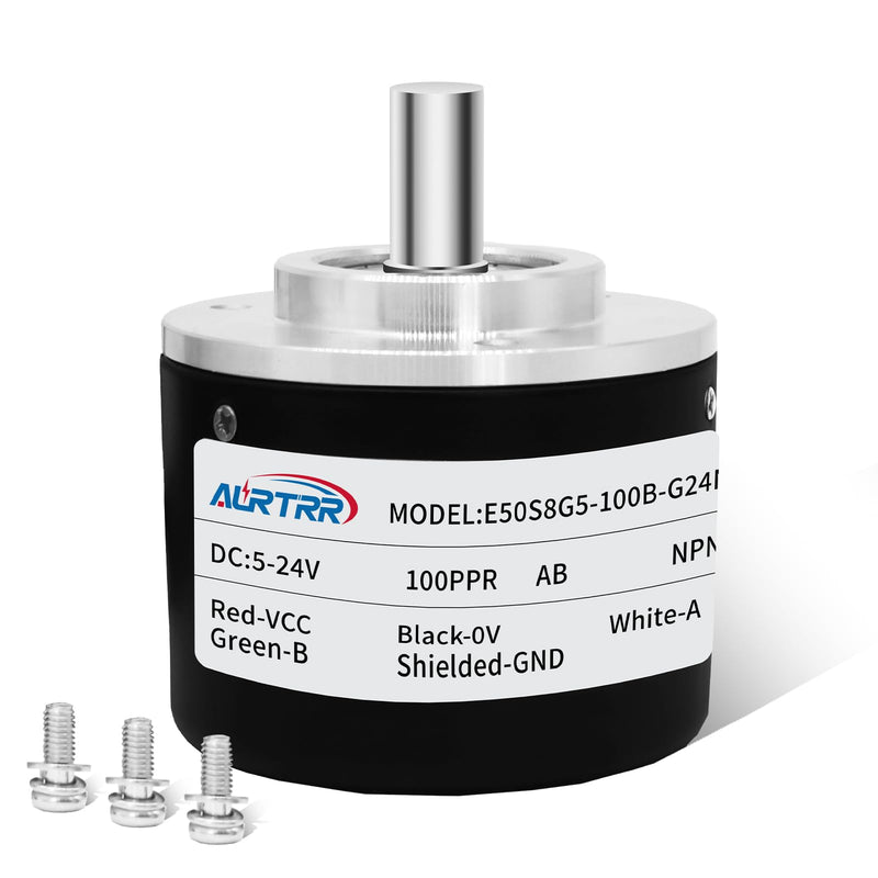 [Australia - AusPower] - 100ppr Rotary Encoder Incremental 50mm,AB,NPN,DC:5-25V,Solid Shaft,Resolution,Optical,P/R 100PPR 