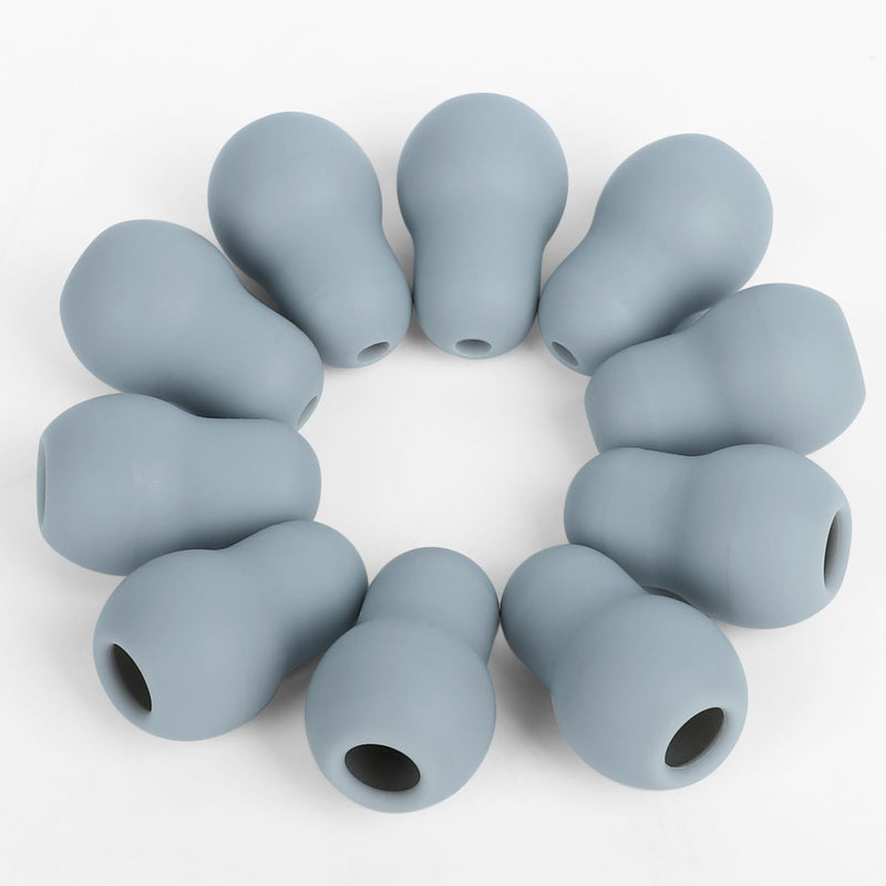 [Australia - AusPower] - Silicone Stethoscope Ear Tips, Gray, 10 Pcs, Universal Replacement Earpieces, 0.79×0.51 Inch 