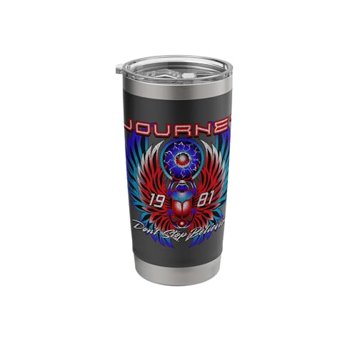 Journey Don't Stop Believin' Scarab Stainless Steel Insulated Tumbler Black 20 Ounces
