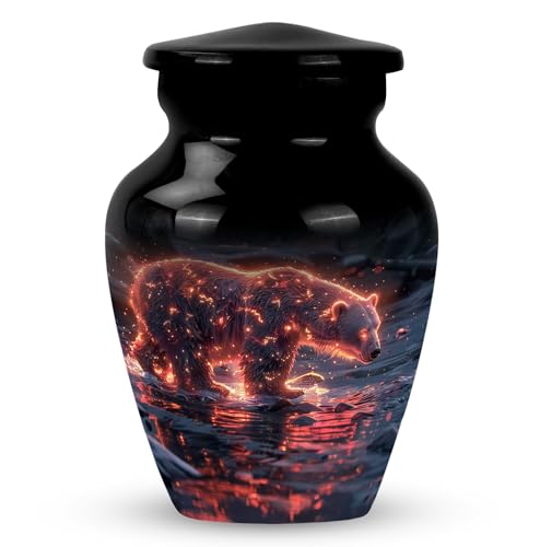Bear 3 Inch, Small Urn for Human Ashes, Keepsake Cremation Urns for Dad Bear-121
