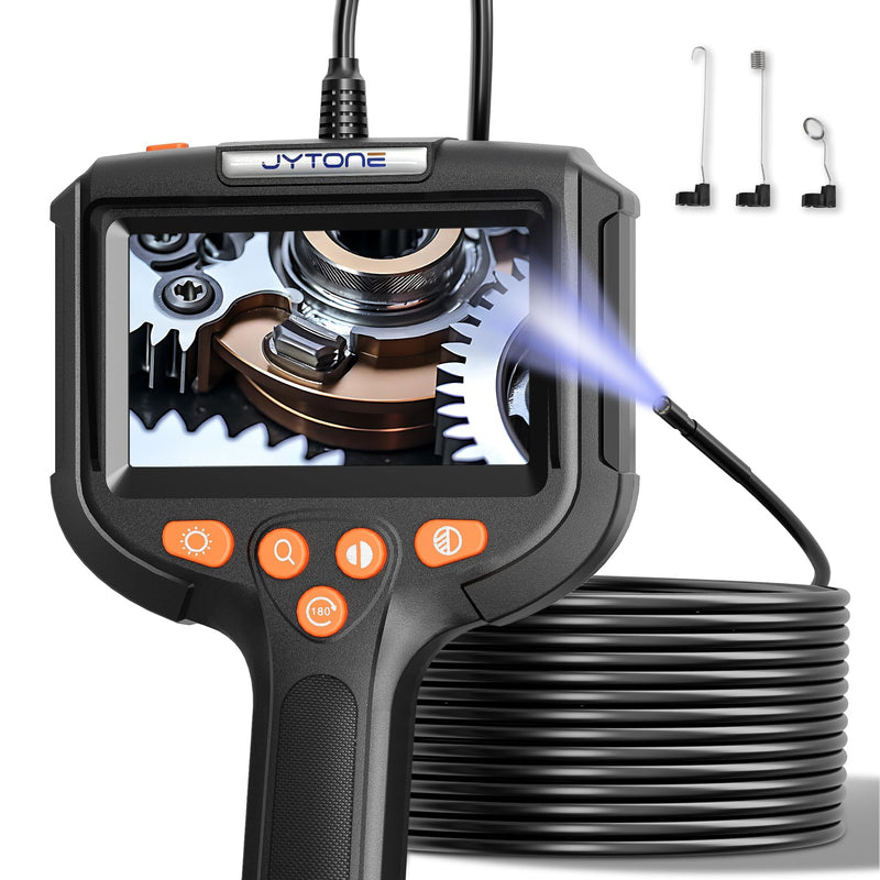 Endoscope Camera with Light, 5.5mm Waterproof Borescope with 4.3" HD Screen, 16.5ft Semi-Rigid Cable for Automotive, Plumbing, Pipe Inspection 4.3IN-16.5FT