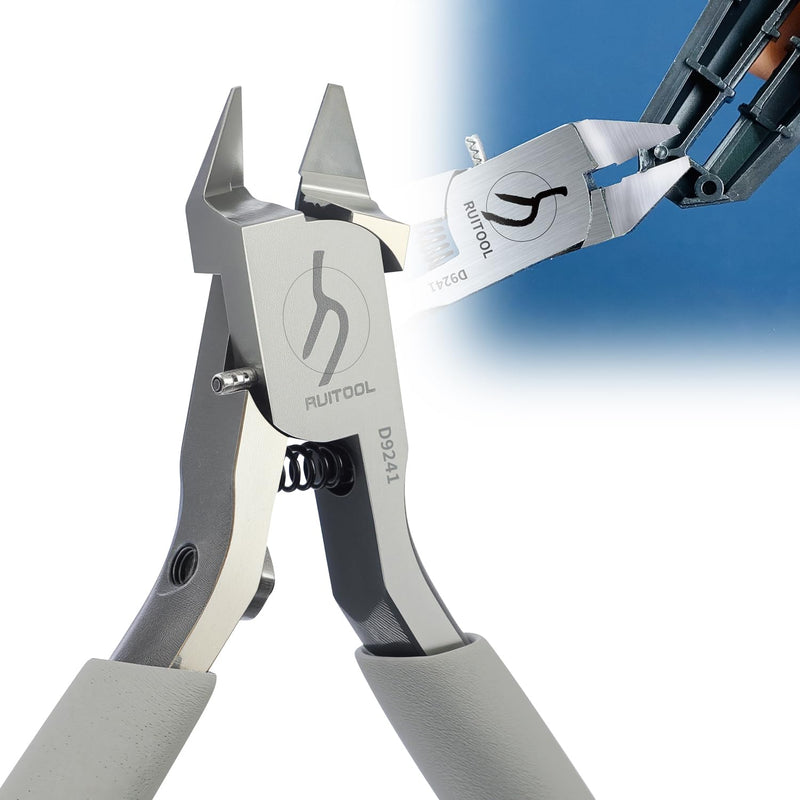 [Australia - AusPower] - RUITOOL Model Nippers Tools for Model Builders to Repair and Fix Plastic Models, Ultra-thin Single Blade Nipper, 4.3inch Non-slip Grip Sprue Cutter for Plastic Model Building 