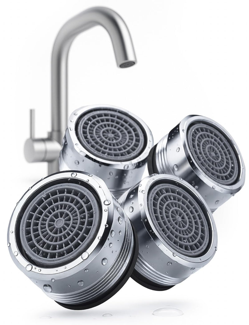 Tap Attachment M24 Set of 4 Aerator Aerator Aerator | Four M24 brass aerators with stainless steel sieve - soft jet instead of splashes in the pool Tap Attachment M24