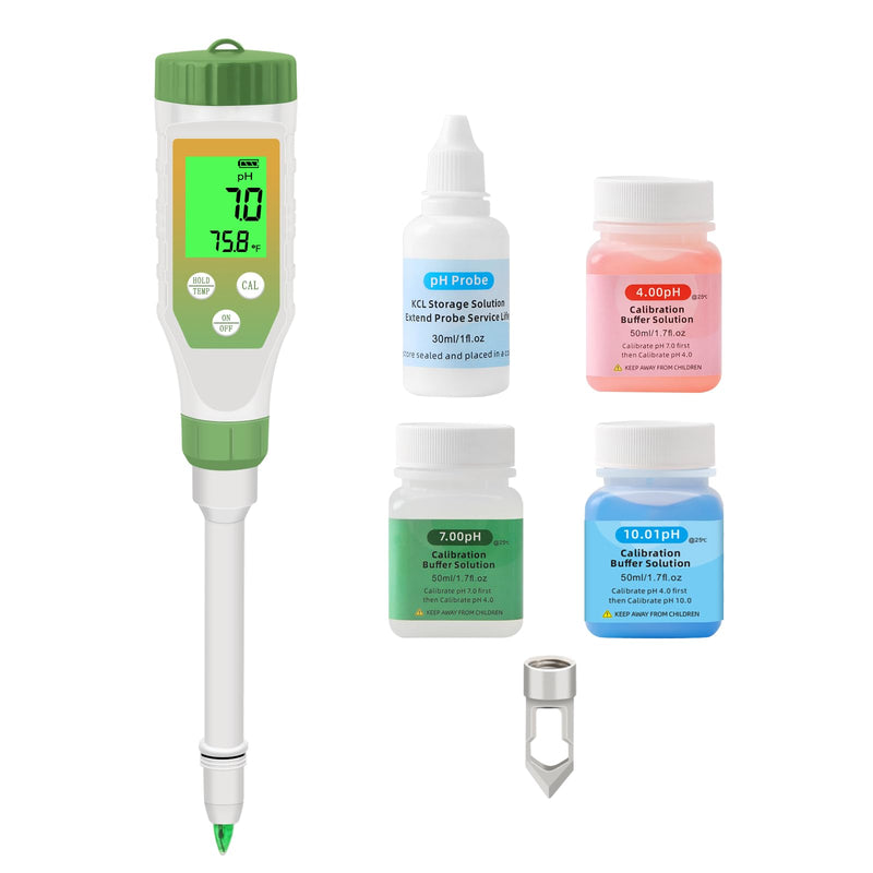 [Australia - AusPower] - pH Meter for Food, Digital pH Tester with High Accuracy pH Probe for Sourdough and Bread, Food pH Meter for Fermentation Canning, Meat, Cheese, Solid Samples and Water New pH Meter Kit 