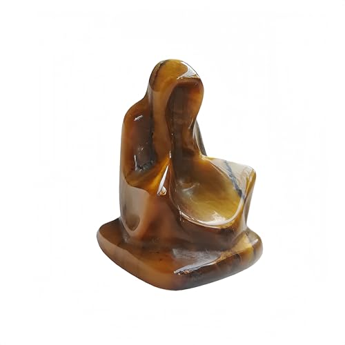 Natural Tiger's Eye 1.3 Inches Pocket Wizard Crystals and Healing Stone Animal Figurines,Hand Carved Room Decor Gemstone