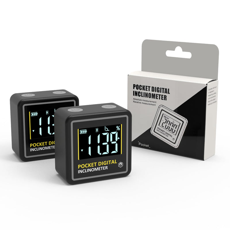 [Australia - AusPower] - KNINE OUTDOORS Mini Digital Angle Finder 4-side Strong Magnetic Angle Gauge, Table Saw Miter Protractor, Woodworking Measuring Tool, Level Box for Hanging (2 Pack, Plastic, Small Size) 2 Pack 