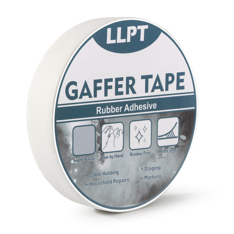 [Australia - AusPower] - LLPT Gaffers Tape Professional Grade White 1" x 16.5 Yards Matte Non Reflective Easy Tear Residue Free Heavy Duty Gaffing Tape for Cords Photography (PGT25WT) 1" x 16.5 Yds 