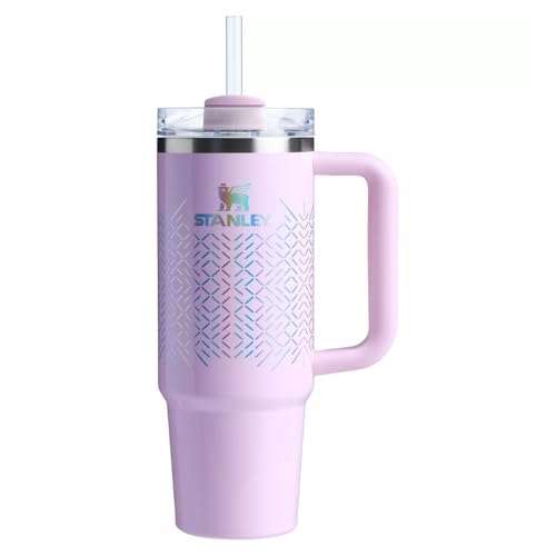Stanley Quencher 30 oz Tumbler Stainless Steel Vacuum Insulated with Handle Lid and Straw, 30 oz Tumbler for Hot and Cold Drinks, PINK ICICLE GLOSS 30 Ounces