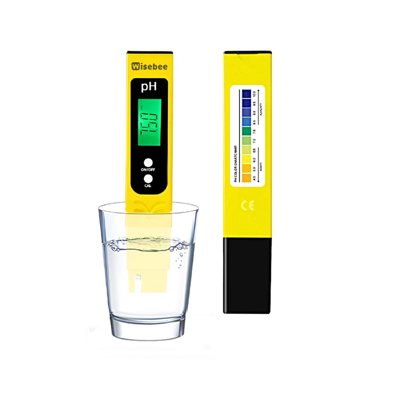[Australia - AusPower] - Wisebee Digital pH Meter, Water Quality Tester Pen with High Accuracy | Backlit LCD Display | Pocket-Size | 0-14 PH Measurement Range| UL Certified | Battery Powered for Drinking, Aquarium, Pool, Lab 