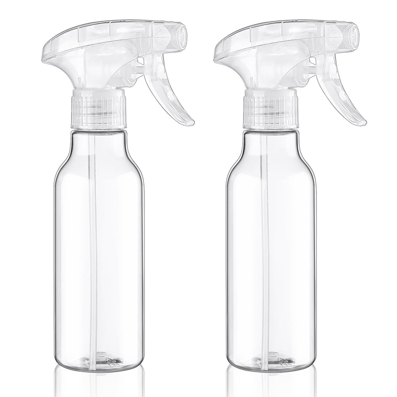 [Australia - AusPower] - Cosywell Plastic Spray Bottles 8.8oz/260ml 2 Pack Empty Spray Bottle for Cleaning Mist/Stream Heavy Duty Water Spraying Bottle for Cooking Solutions Essential Oils Hair Care(Clear) A-Clear 