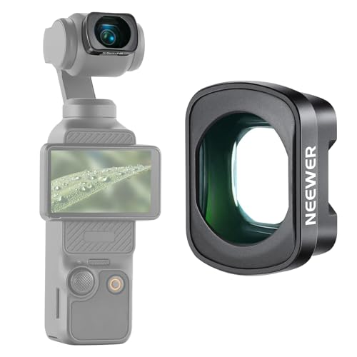 NEEWER 2x Macro Lens Compatible with DJI Osmo Pocket 3 / Pocket 4 / Xtra Muse, 3 Elements 3 Groups HD Magnetic Close Up Macro Photography Lens, Do Not Stack Filters, LS-64