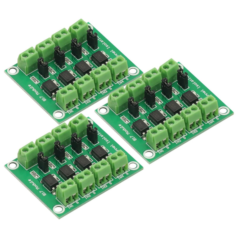 [Australia - AusPower] - 3 Pcs PC817 4 Channel Optocoupler Isolation Board Voltage Converter Adapter Module 3.6-30V Driver Photoelectric Isolated Module PC 817 