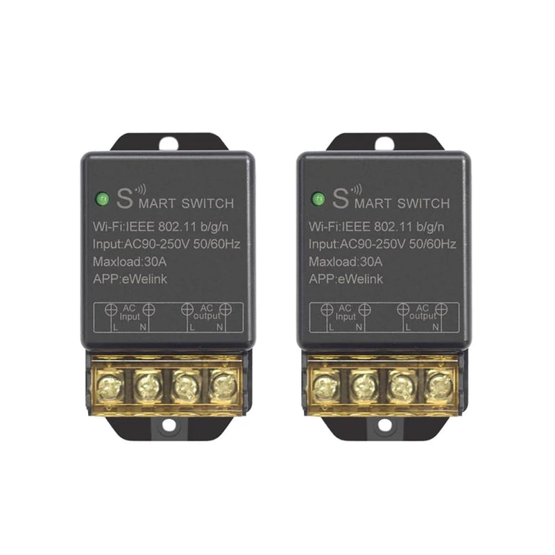 Ewelink 30A Hight Power WiFi Smart Switch 110V/120V/240V, APP Remote with Timer, Wireless DIY Mode for Home Automation, Compatible with Alexa & Google Home(2 pcs) 2 * Receiver