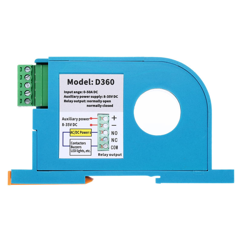 MECCANIXITY Miniature Current Switch 8-35V 0-50A DC Current Sensing Switch Sensor Monitoring Relay Adjustable Normally Open/Normally Close, D360