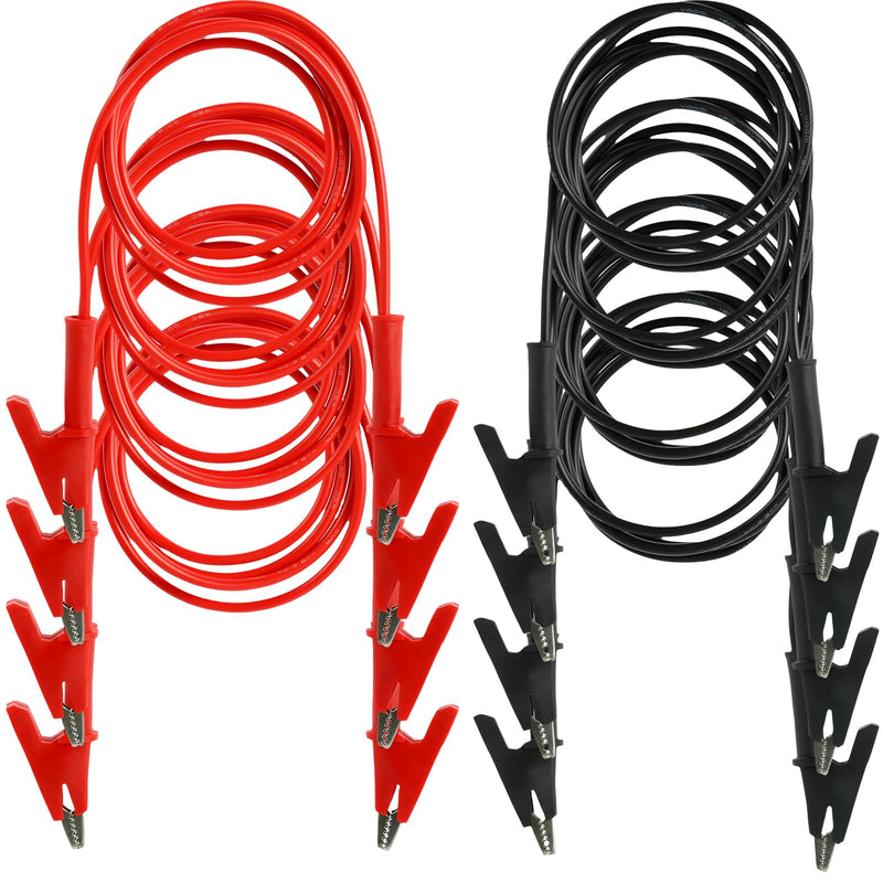 [Australia - AusPower] - 8 Pcs 14 Gauge Alligator Clips 3.3 Ft, Jumper Wires Alligator Clips Electrical Set Dual Ended Crocodile Alligator Clips, Test Flexible Cable for Electrical Testing 