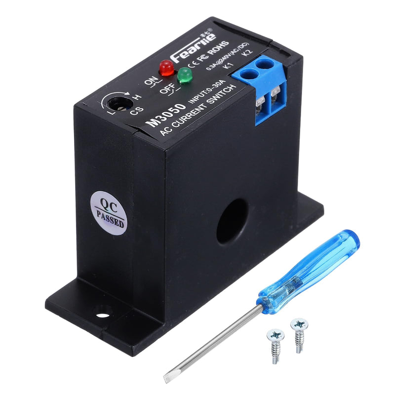 MECCANIXITY 2pcs Miniature Current Switch 0-30A Normally Open AC Current Sensing Switch Sensor Monitoring Relay, M3050 2