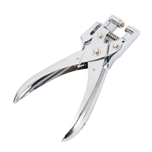 Hztyyier 5mm single hole puncher with chrome-plated head, non-slip grip, depth adjuster, and lever design