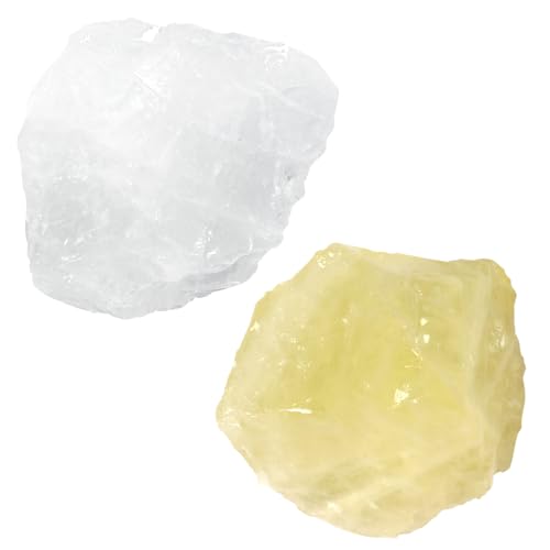 Natural Rough Citrine with Clear Quartz Raw Crystals Citrine&clear Quartz