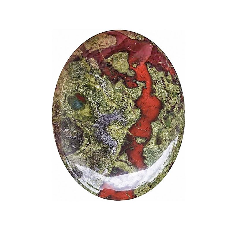 Blood Stone Dragon Palm, Worry Stones, Natural Oval Worry Stone, Natural Stone for Balancing Reiki, Therapy (Dragon Blood Stone, 70-80g) 70-80 gramos Dragon Bloodstone