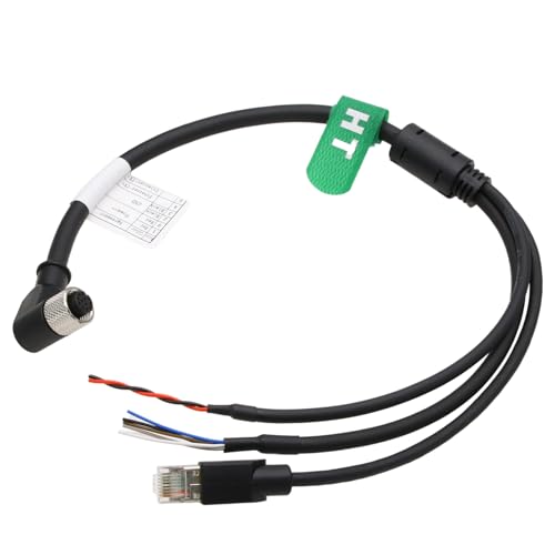 M12 Aviation Cable for DJI Livox Mid-360 Avia HAP LiDAR Sensor Power Network Ethernet to Computer Debug, 12 Pin Female Right Angle to RJ45 Flying Leads, 5m 5 m 1-to-3 splitter cable with angled M12 12-pin