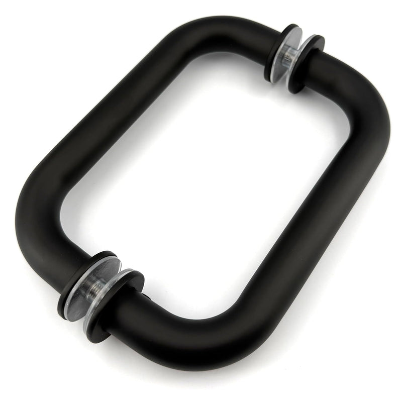 Glass Shower Door Handle, Bathroom Shower Door Replacement Handles, Back to Back 304 Stainless Steel Pull Hardware for Sliding、Frameless Shower Doors Handle (Matte Black, 6 inch) 6" Hole Spacing Matte Black