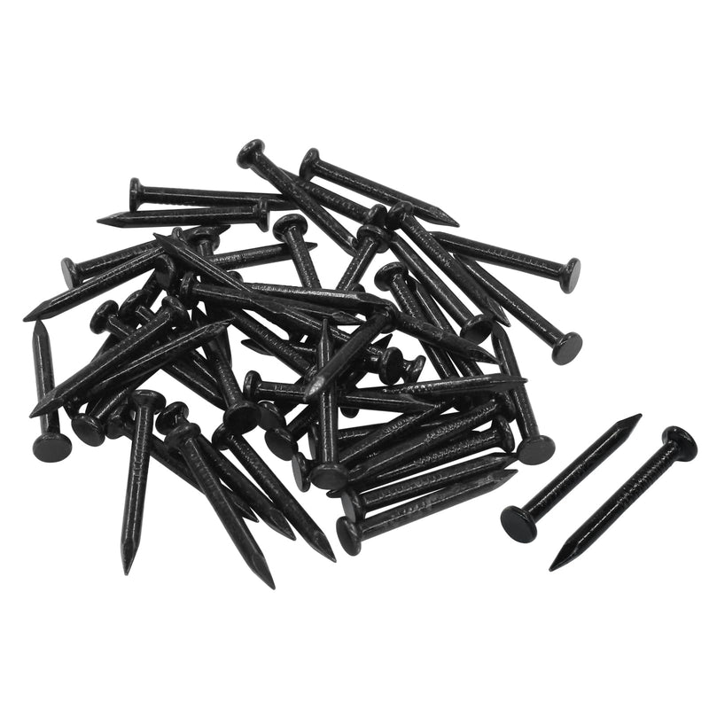 [Australia - AusPower] - 50pcs Hardware Nails 1 inch Length, Black Carbon Steel Point Tip Wall Cement Masonry Nail,Woodworking Nails,Concrete Nails 