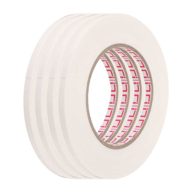 HARFINGTON 4 Rolls White Electrical Tape 1/4" x164ft(6mmx50m) 0.2mm Thick Thick Vinyl Wire Harness Cloth Tape Heat Resistant & High Adhesive for Electrical Repairs Cable Fixed Carpet Seaming 1/4"x164ft