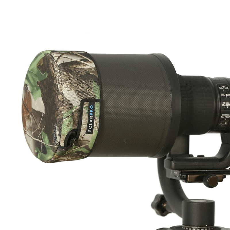 ROLANPRO Green Jungle Camouflage Lens Hood Cap with Hard Top Case Ensuring Optimal Protection for Canon RF 100-300mm F2.8 L is USM Lens hood cap for Canon RF 100-300mm