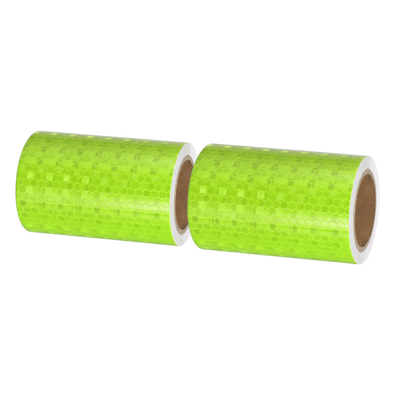 PATIKIL Reflective Tape, 2 Roll 4 Inch x 10 ft Waterproof Self Adhesive High Visibility Caution Warning Safety Tape Outdoor Reflector for Trucks Trailers Cars, Fluorescent Green