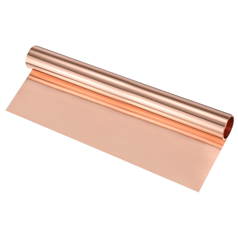 M METERXITY Thin Copper Sheet Roll, 3500mm x 300mm x 0.05mm / 11.5ft x 11.8" x 0.002" (LxWxT) Soft Pure Copper Foil Sheets, Metal Flashing Strip Plate for Crafts/Electricity/DIY Projects 1