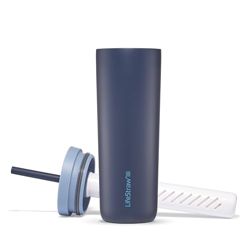 LifeStraw Go Series Insulated Water Filter Tumbler, 18 oz, Aegean Sea