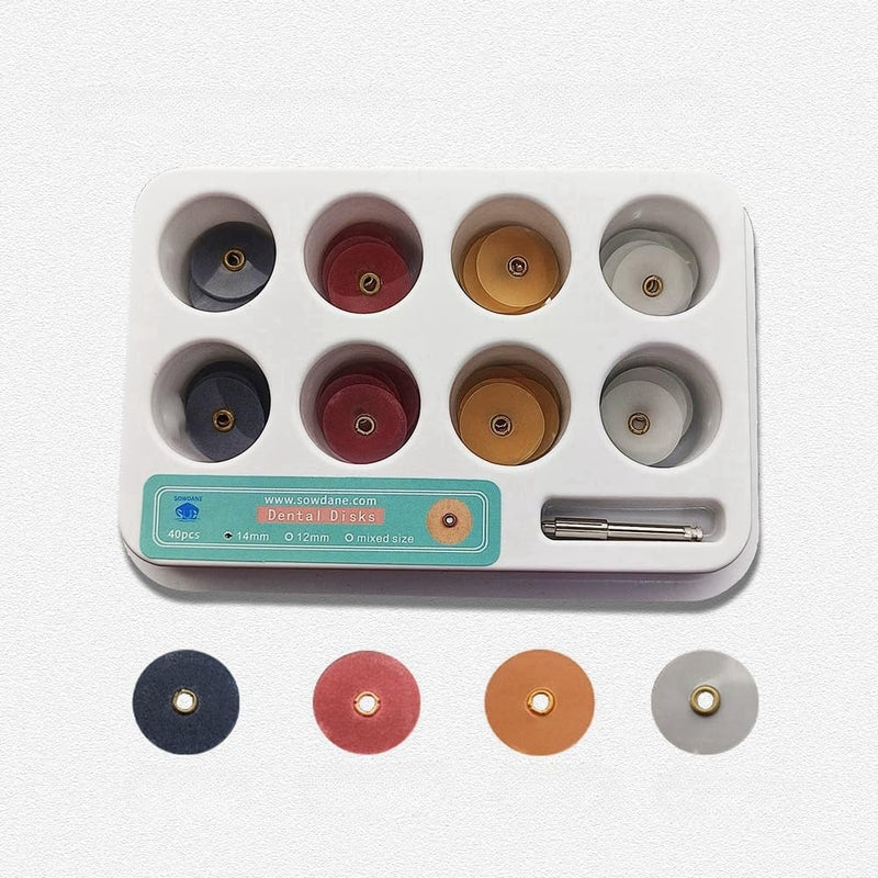 [Australia - AusPower] - 40pcs/80pcs per Pack Dental Oral Resin Polishing Disc Mandrel Set High Quality Dental Technique Kit Finishing System Dentistry (1 Set B(40pcs) 14mm) 1 set B(40pcs) 14mm 