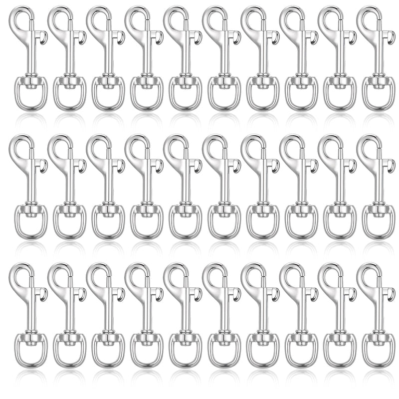 [Australia - AusPower] - 30 Pcs Swivel Snap Hooks for Dog Leash, 2.8" Heavy Duty Dog Leash Clips, Pet Buckle Trigger Clip Clasp Single Ended Swivel Clip Multipurpose Bolt Snap for Keychain Camera Strap Flag Hooks Clasp 