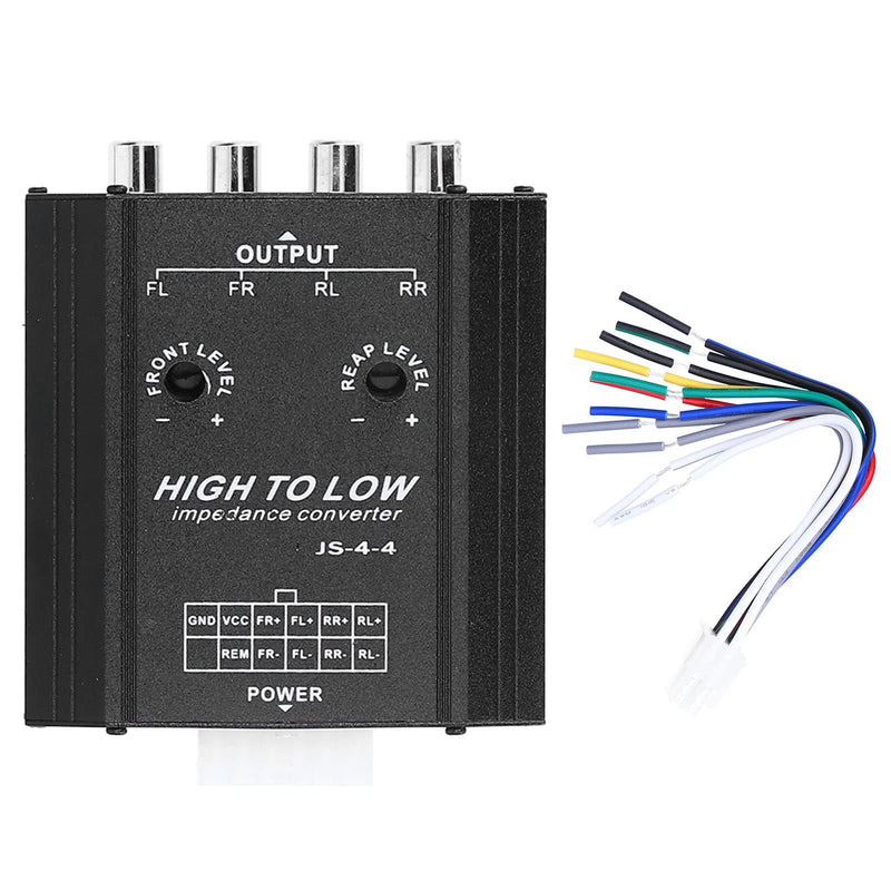[Australia - AusPower] - Audio Converter, 4 Channel Audio Impedance Converter High Low R CA Line Car Stereo Radio Speaker Frequency Filter for Car Power Amplifier 