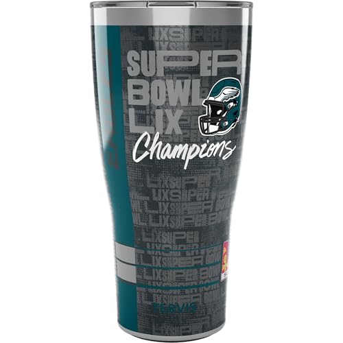 Tervis Traveler NFL Philadelphia Eagles - Super Bowl LIX Champions Triple Insulated Tumbler Travel Cup Keeps Drinks Cold & Hot, 30oz, Stainless Steel
