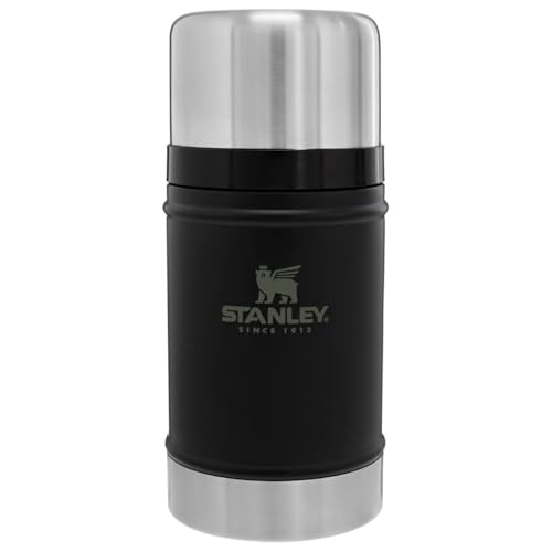 Stanley Classic Legendary Large Food Jar 24 oz | Vacuum Insulated Thermos Food Container | Wide Mouth Screw On Lid | Packable for Travel | Stainless Steel with Leakproof Lid | BPA-Free | Black 2.0