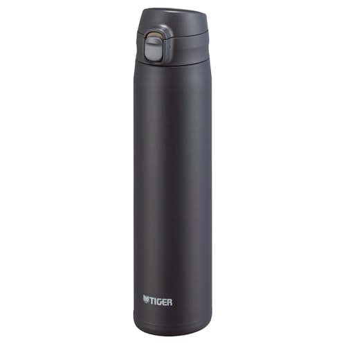 TIGER MTR-W088KA Water Bottle, 31.8 fl oz (880 ml), One Push, Stainless Steel Bottle, Easy to Drink Design, Integrated Lid and Seal for Easy Washing, Easy to Clean Cap, Vacuum Insulated, Mug, Hot and 29.8 Ounces Black