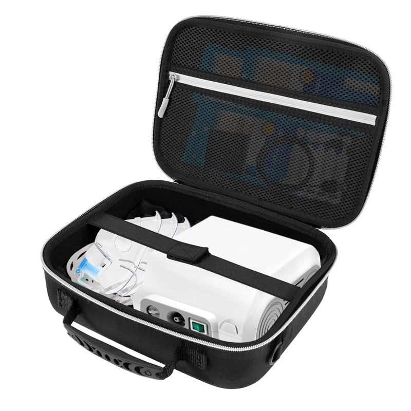 [Australia - AusPower] - Hard Case for Smart Nebulizer,Portable Nebulizer Bag,Desktop Inhaler Nebulizer for Home Travel Use,Medical Case for Inhaler Spacer, Masks, Asthma Accessories Medicine Storage Bag, Black 