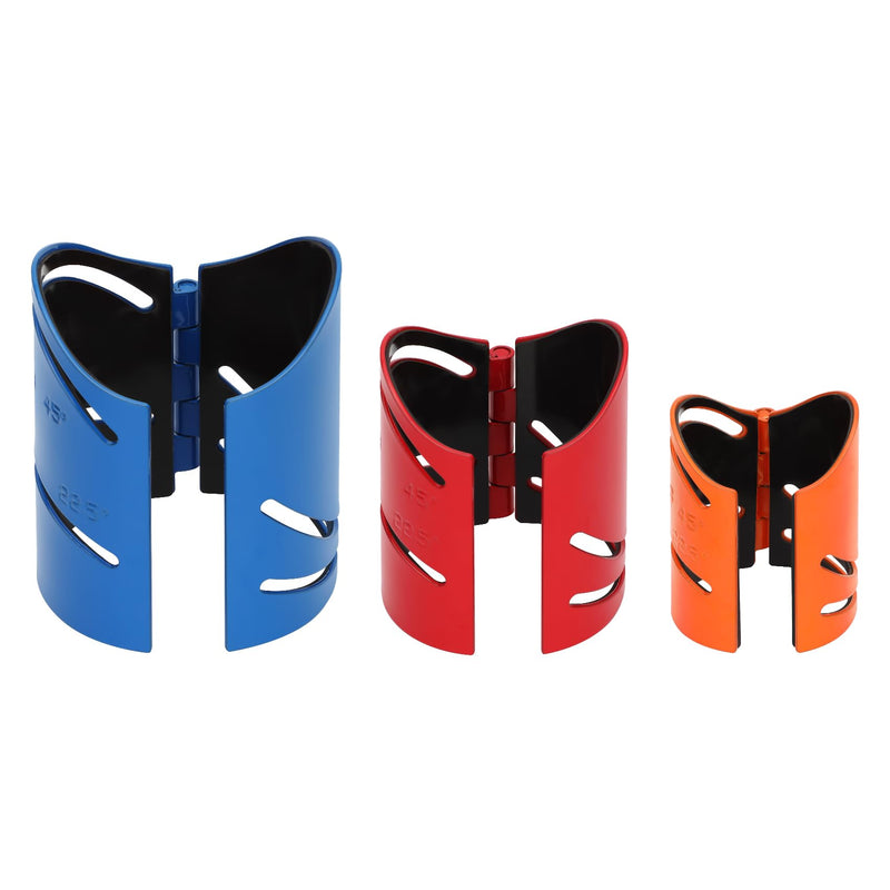 Drkerr 3Piece Magnetic Metal Pipe Cutting Guide Kit for Precision Cuts - (Includes Sizes: 1-7/8", 2-3/8", 2-7/8"), Guides Cuts at 45°, 90°, 22.5° and Saddle Cut, Pipe Marking Tool