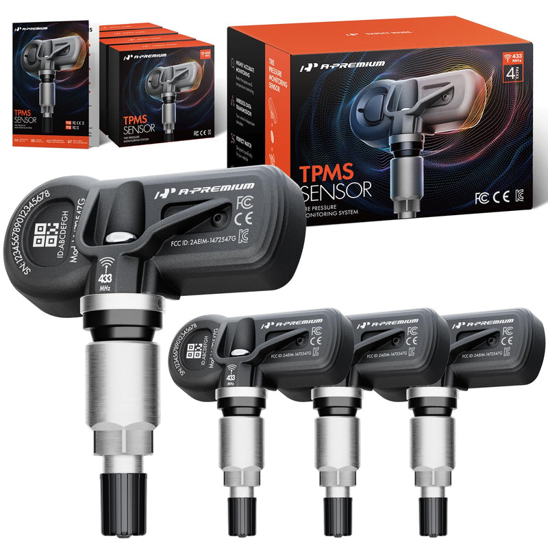 A-Premium 4PCS Pre-Programmed TPMS Sensor Tire Pressure Monitoring Sensor - Compatible with BMW 228i, 230i xDrive, 235i, 330i, 420i, 440i, i3, i5, i8, M2, M4, X1, X2, X5, X6 & Mini Cooper - 433MHz